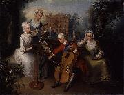 Mercier, Philippe and his sisters oil on canvas